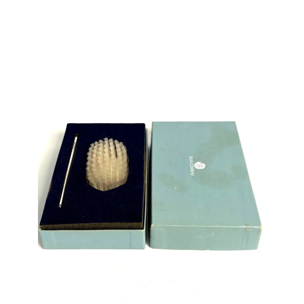 Vintage Web Pewter baby hair set with box comb and brush included
